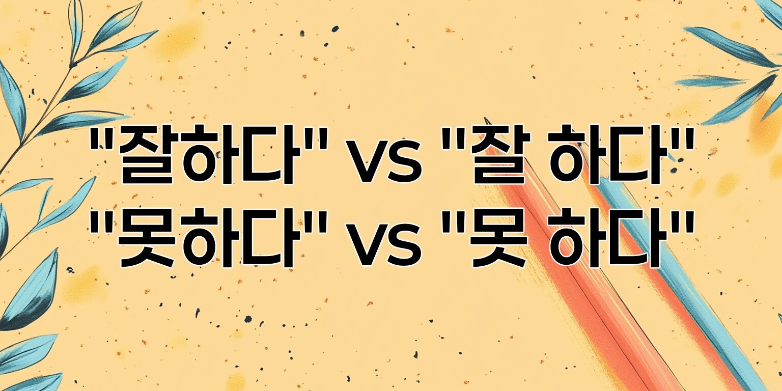 “잘하다” vs “잘 하다” और “못하다” vs “못 하다” का अंतर – संपूर्ण व्याख्या